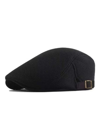 Men Cabbie Flat Cap Breathable Mesh Summer Hat Adjustable Newsboy Beret Ivy Cap