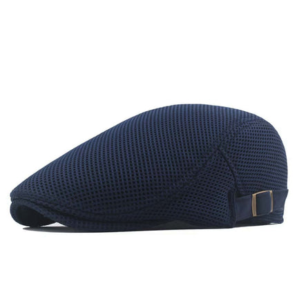 Men Cabbie Flat Cap Breathable Mesh Summer Hat Adjustable Newsboy Beret Ivy Cap