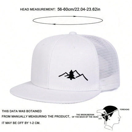 Men's Mountain Embroidery Hip Hop Hat Fashionable Sports Baseball Cap, Outdoor Adjustable Sun Protection Casual Mesh Cap For Spring Autumn Travel Beach Party