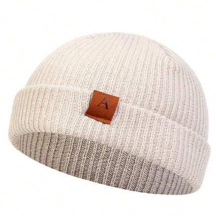 Men's A-Letter Gatsby Cap, Casual Knitted Hat For Outdoor Spring, Autumn, Winter Use