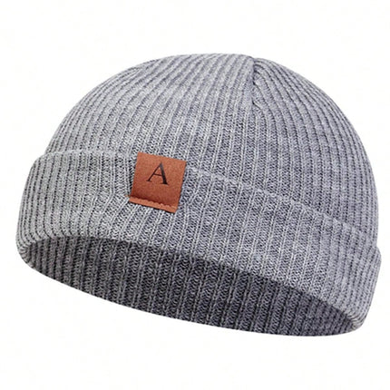 Men's A-Letter Gatsby Cap, Casual Knitted Hat For Outdoor Spring, Autumn, Winter Use