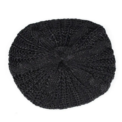 Winter Warm Vintage Ribbed French Artist Cap Painter Hat Knitted Cap Beret Hat